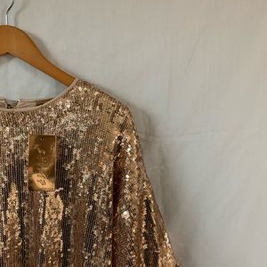shop 17 rose gold sequin dress women size M